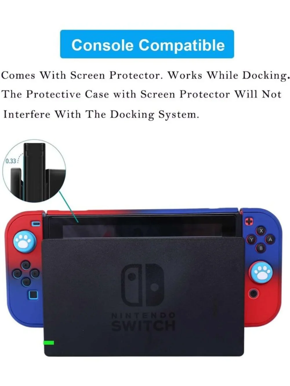 3-in-1 Dockable Protective Case for Nintendo Switch & Joy-Con with Screen